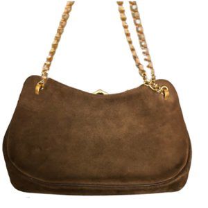 Vintage 70's, chic brown suede bag